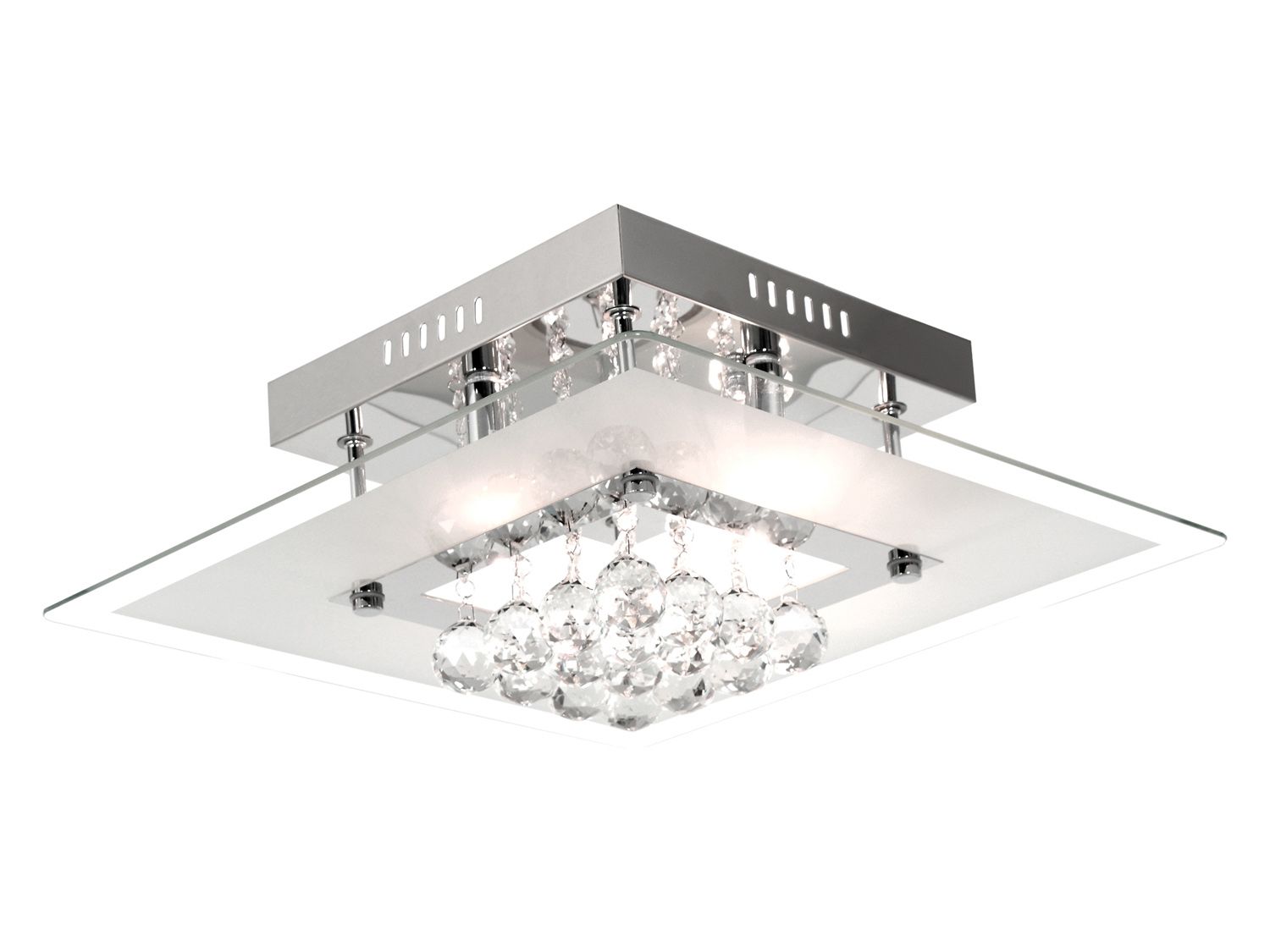 Polished Chrome with Glass and Crystals Ceiling Fitting - Future Light - LED Lights South Africa