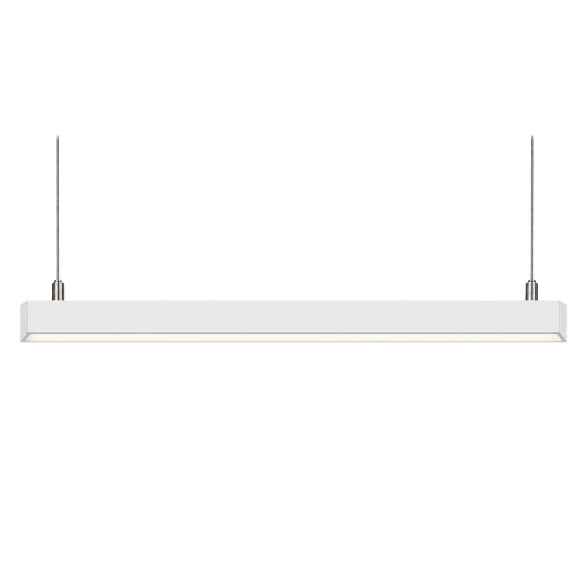 Full-length Chiara white up and down linear pendant, transparent background