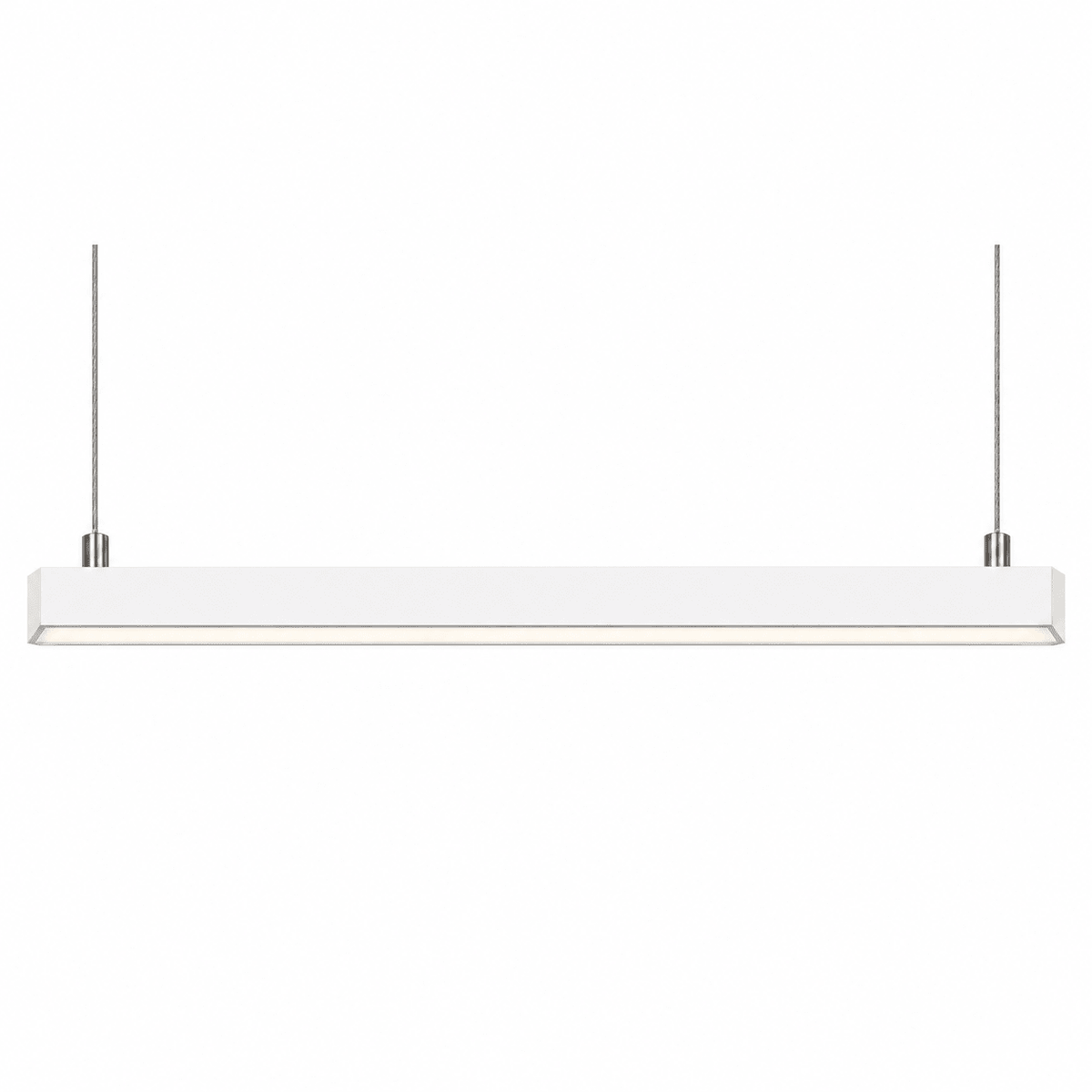 Full-length Chiara white up and down linear pendant on white background