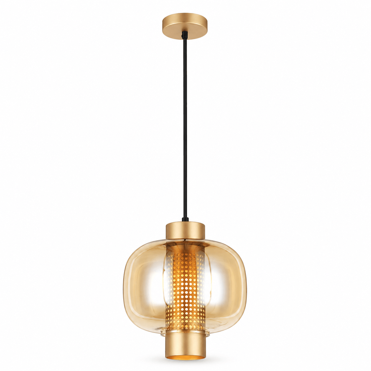 Chicago Medium Gold Glass Pendant product image on a white background