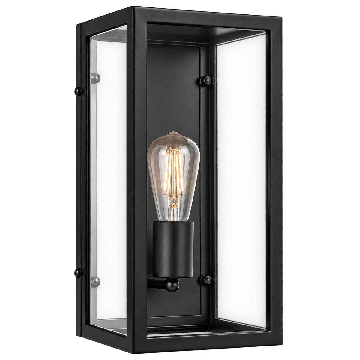 Metal Indoor Wall Light with Clear Glass product image on a transparent background