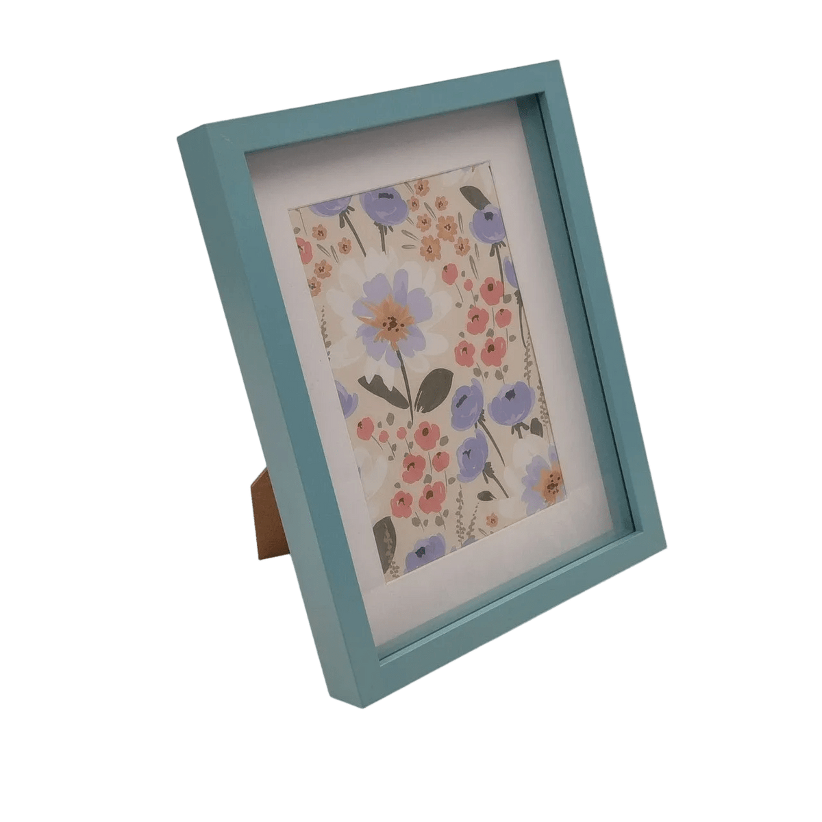 Colourful Flower Blue Border Photo Frame 22x17cm