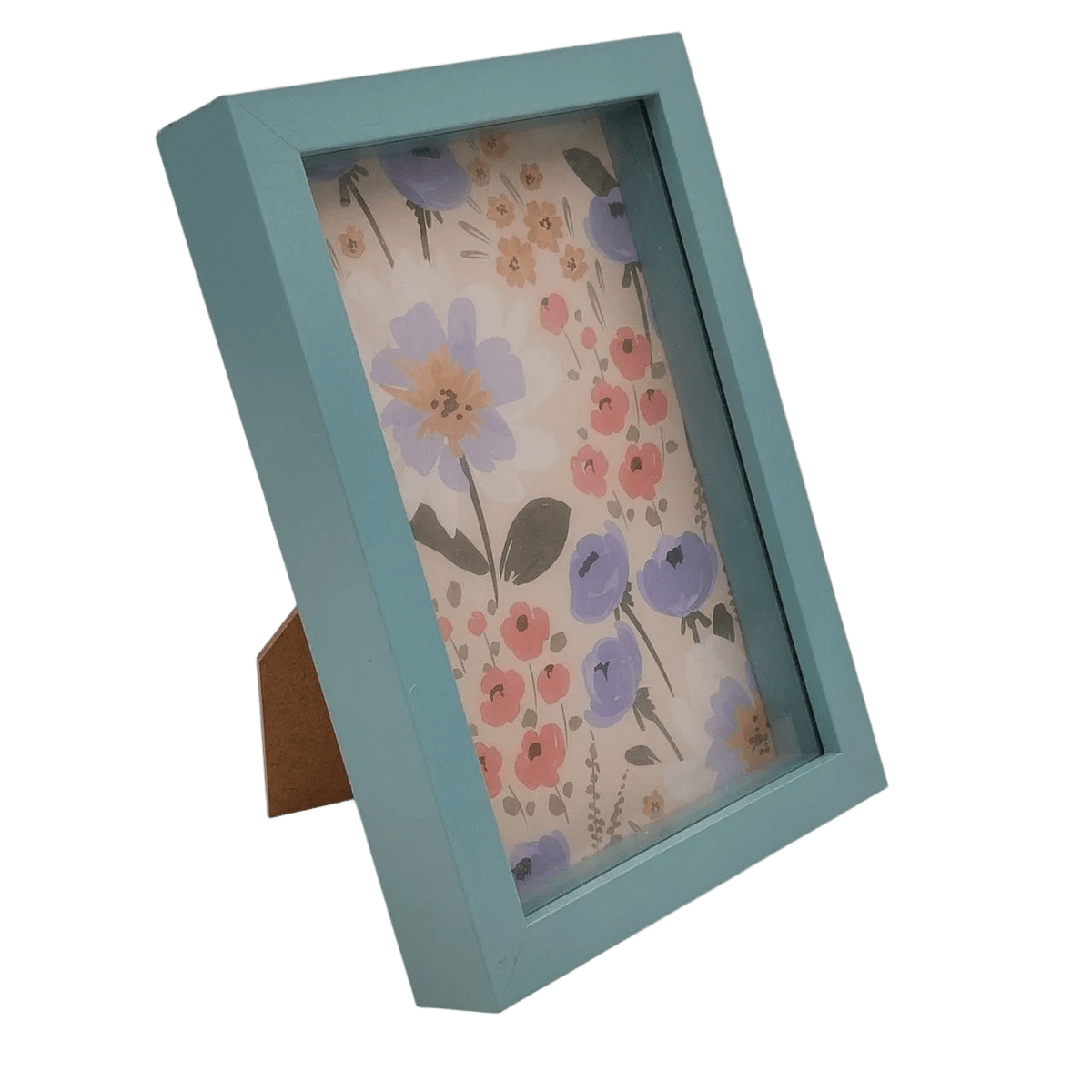 Colourful Flowers Photoframe with Green Border
