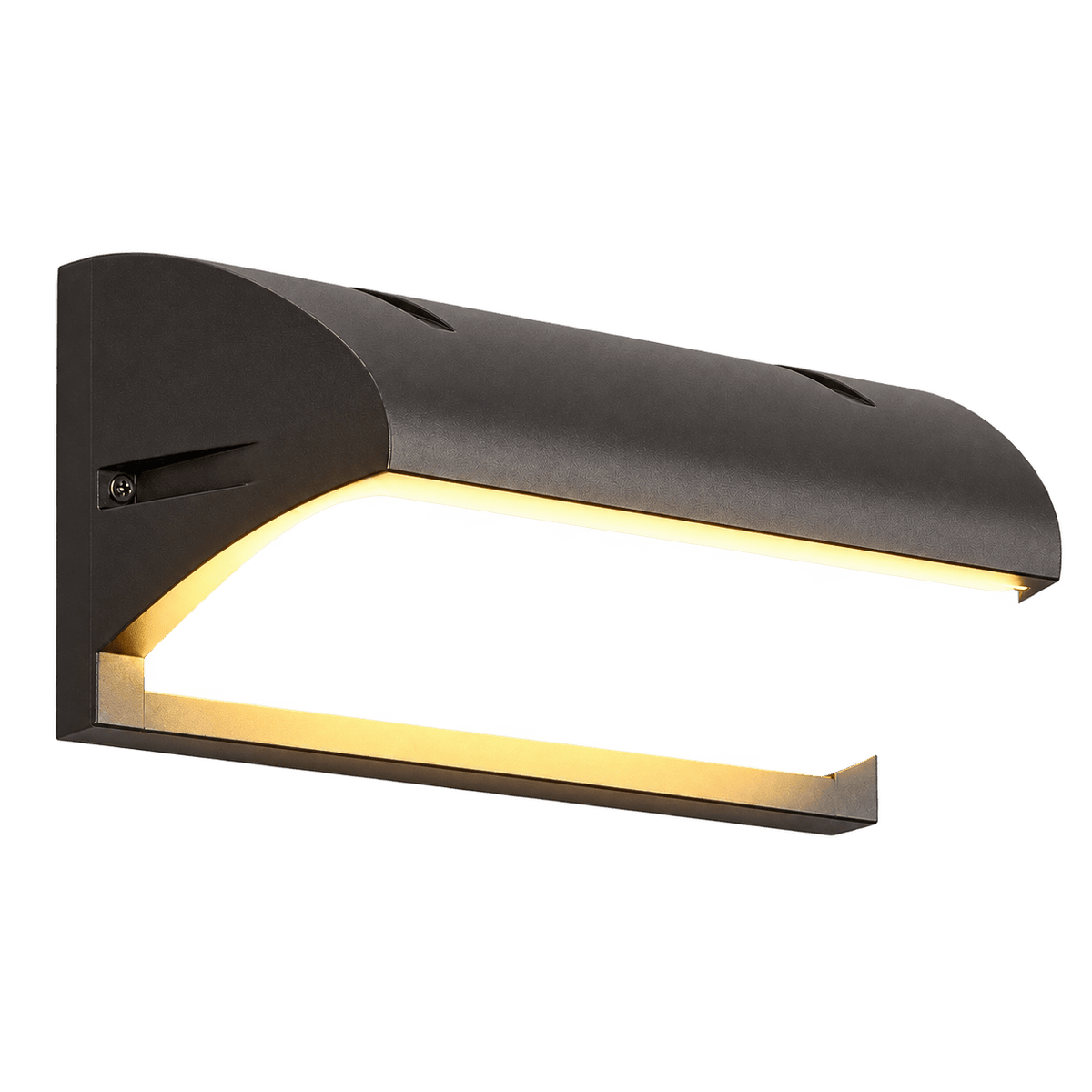 Curved Black Matt LED Outdoor Wall Light, transparent background product image