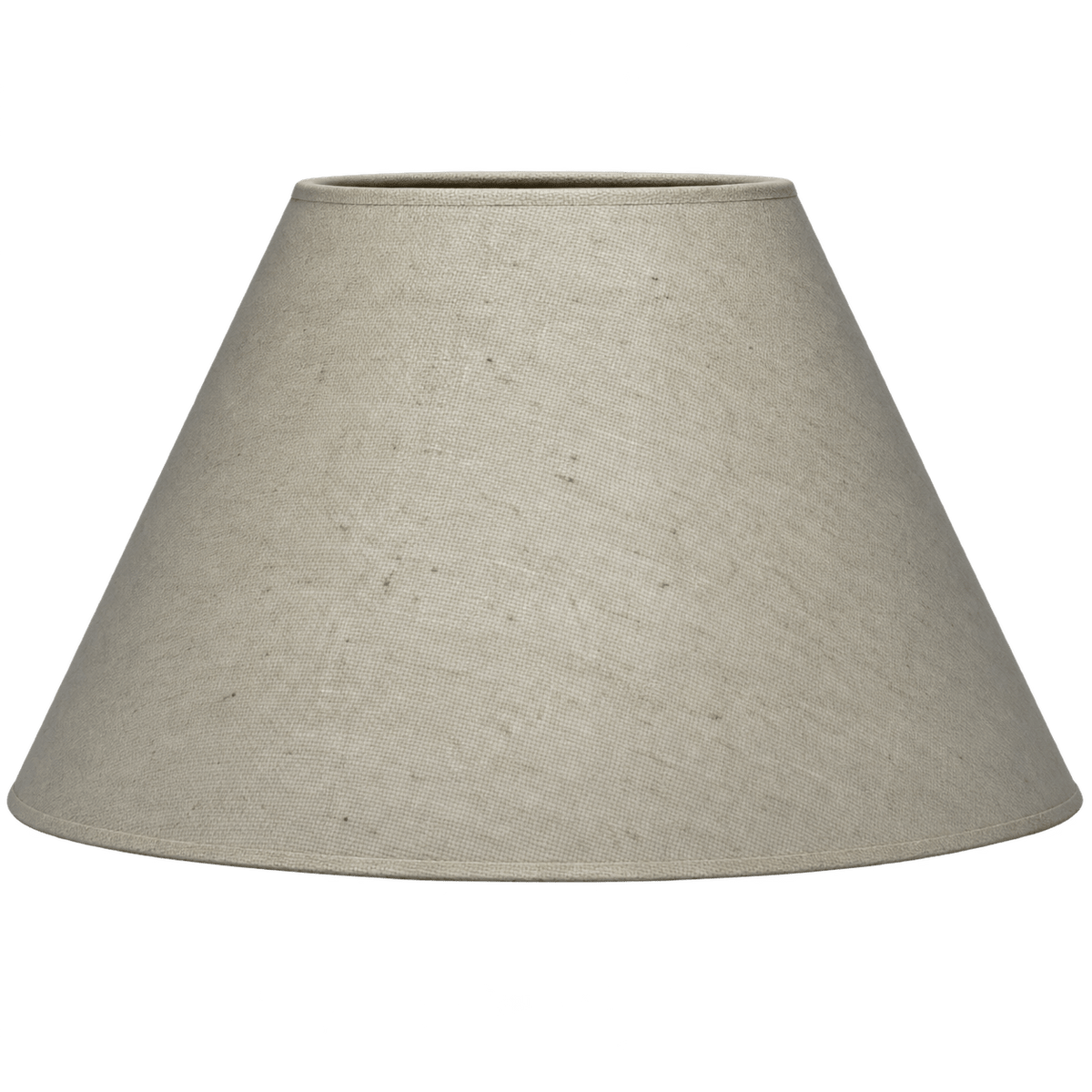 Cream cylindrical fabric lampshade on a transparent background