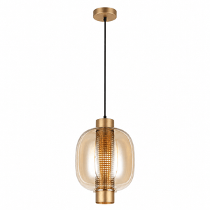 Chicago Large Gold Glass Pendant