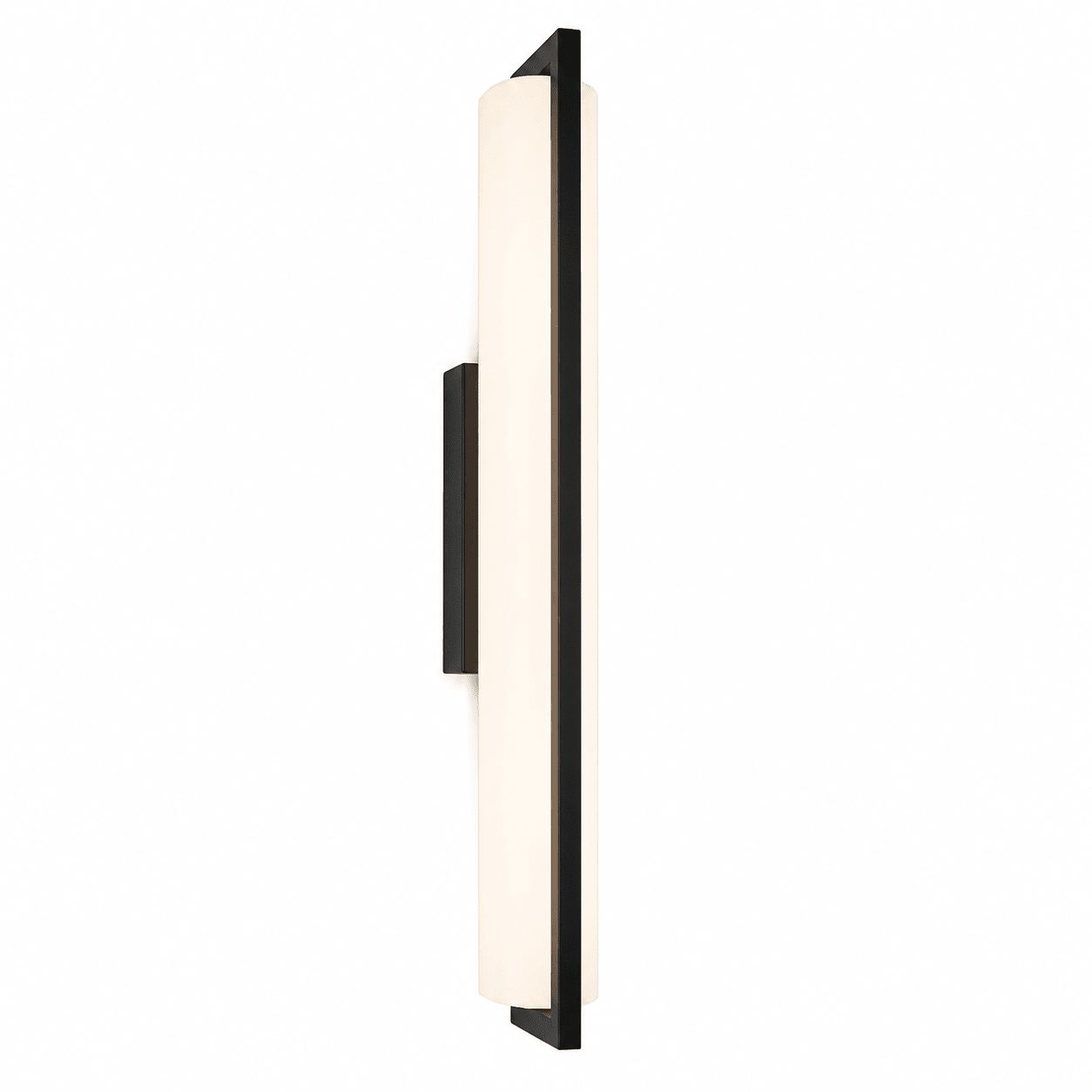 Giada LED Mirror Light featuring a slim, modern design with a black and opal finish, ideal for bathroom illumination.