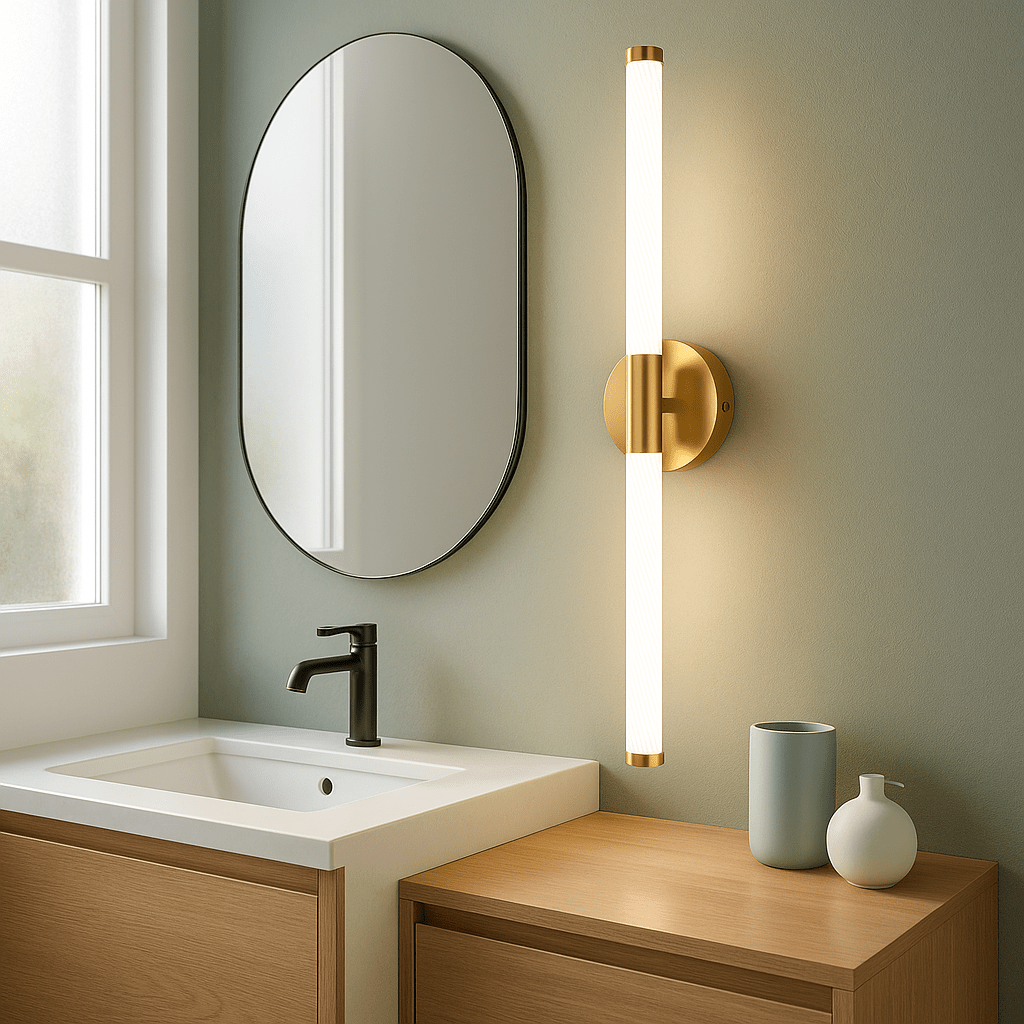 Gold & Acrylic LED Wall Light - 12W Cool White