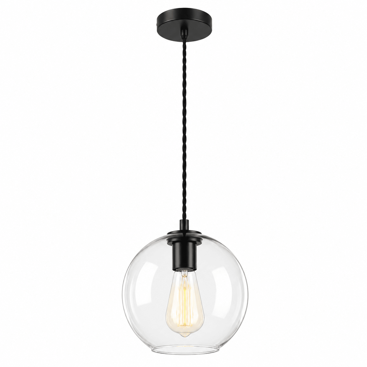 Large Molecule Smoke Glass Black Pendant Light IP20