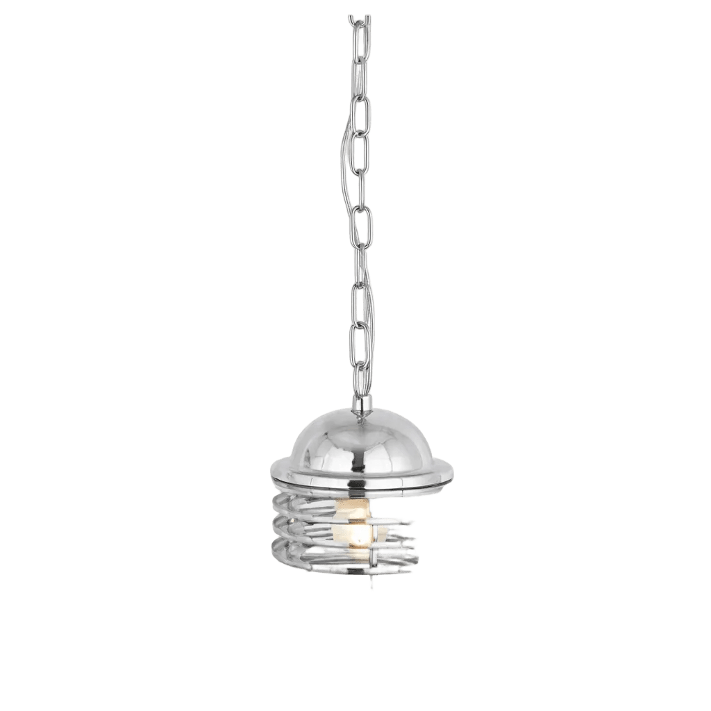 Smoky Glass Polished Chrome Pendant Light