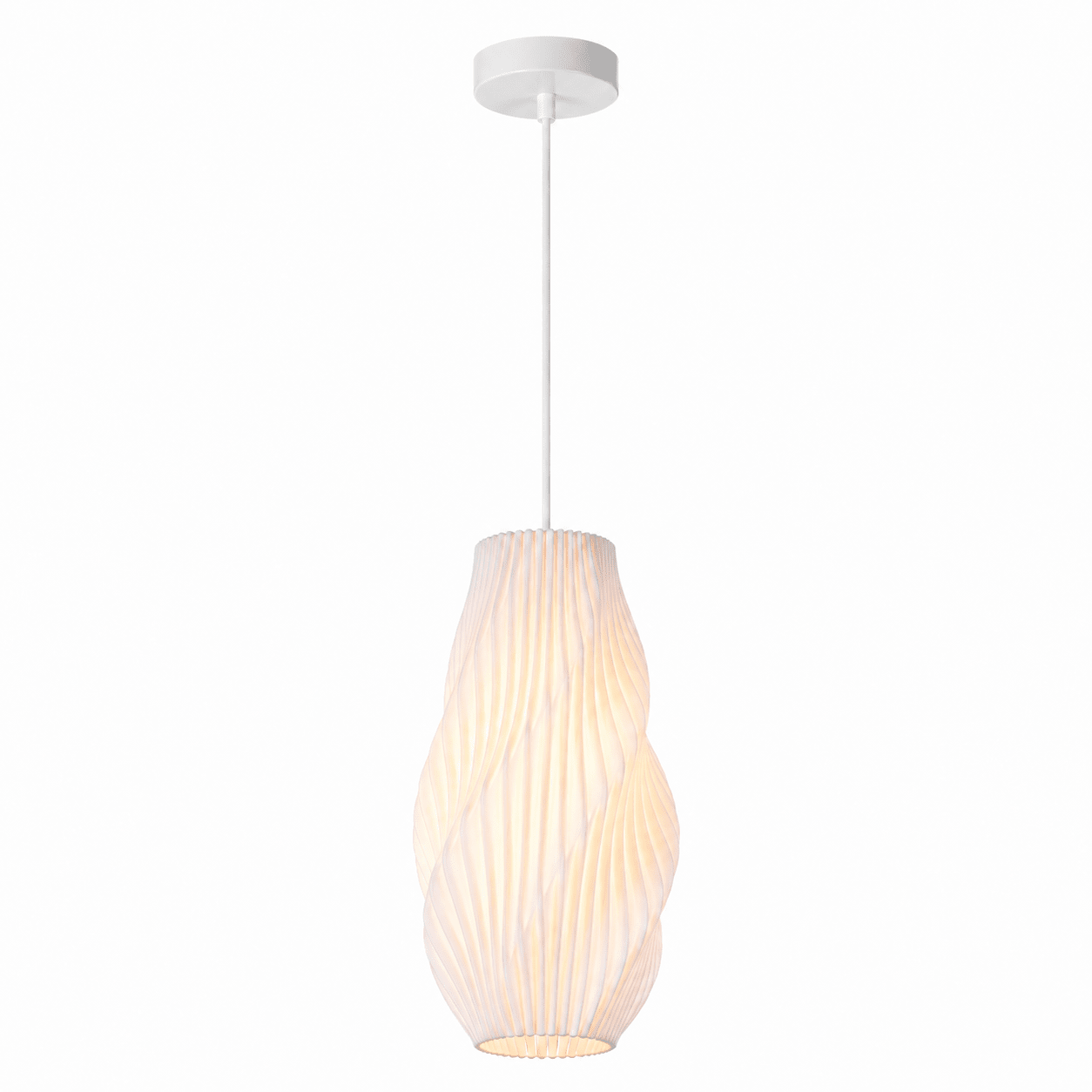 Snowdrop 3D Printed White Pendant (Recycled)