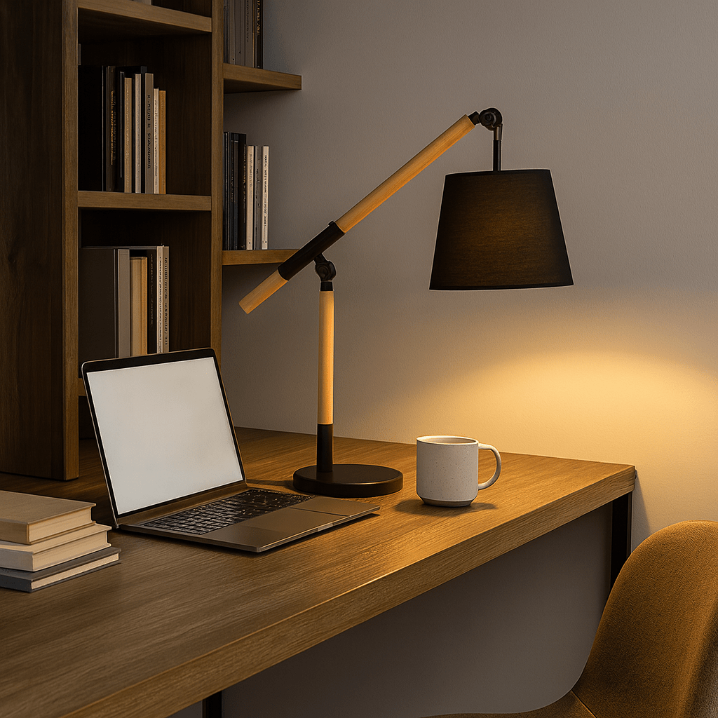 Black & Wood Table Lamp