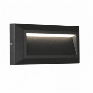 Black rectangular wall light on a white background