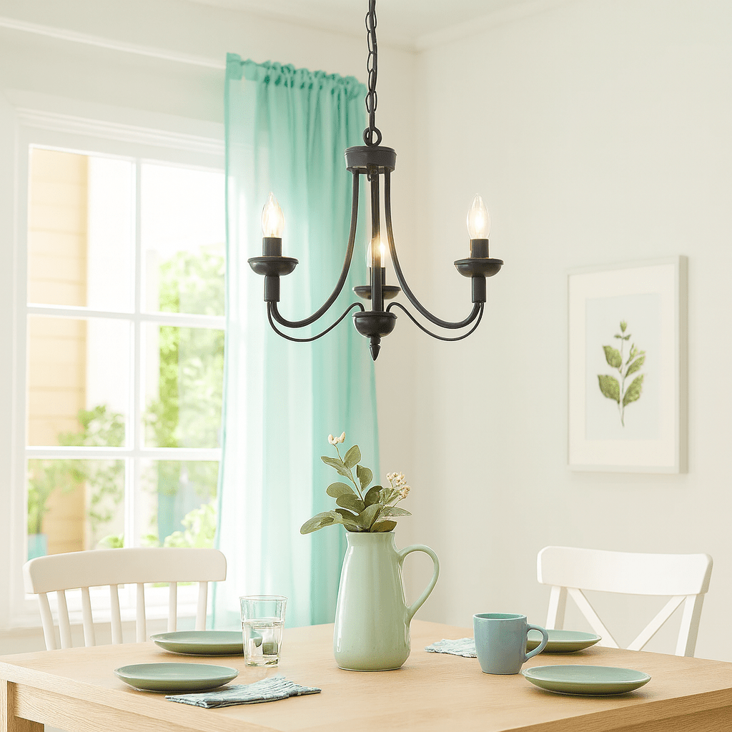 3 Light Simple Black Chandelier