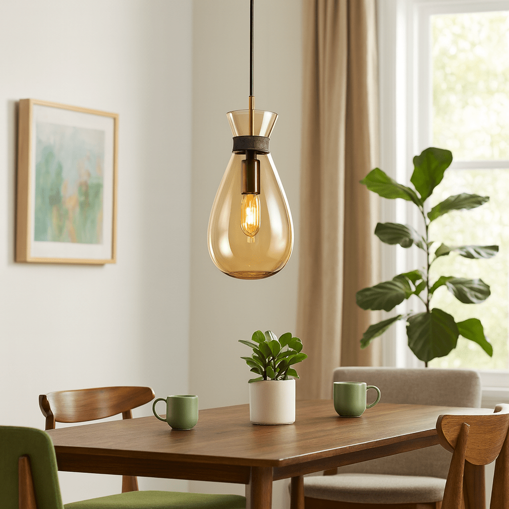 Amber Pouch Glass Pendant