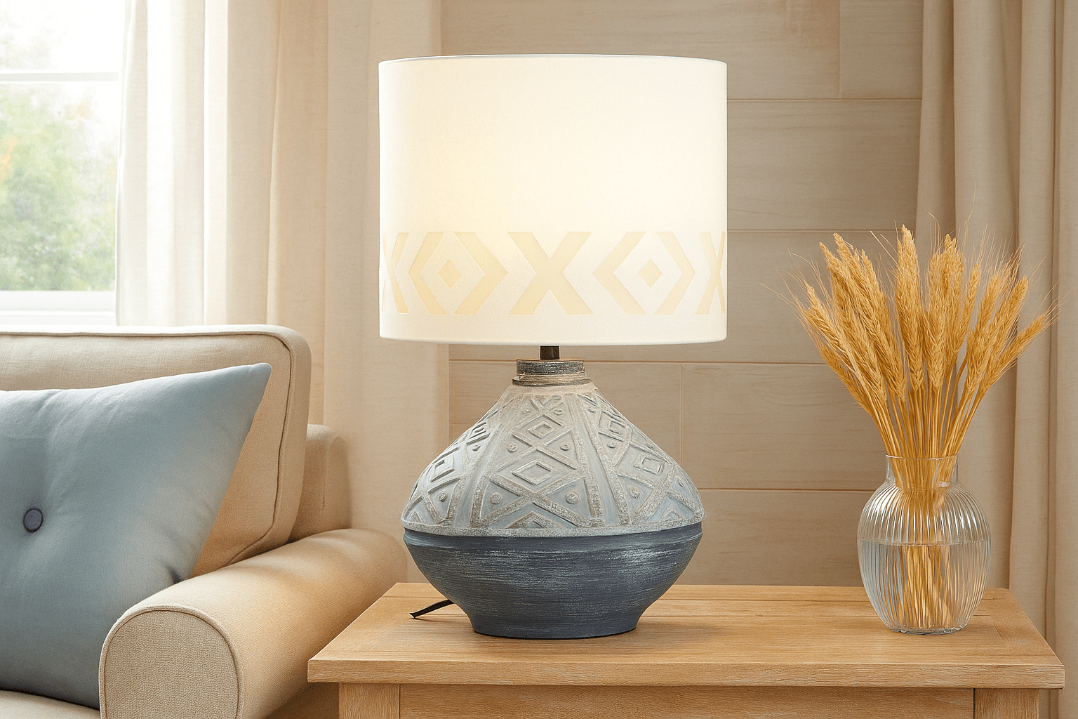 Bali Grey Table Lamp