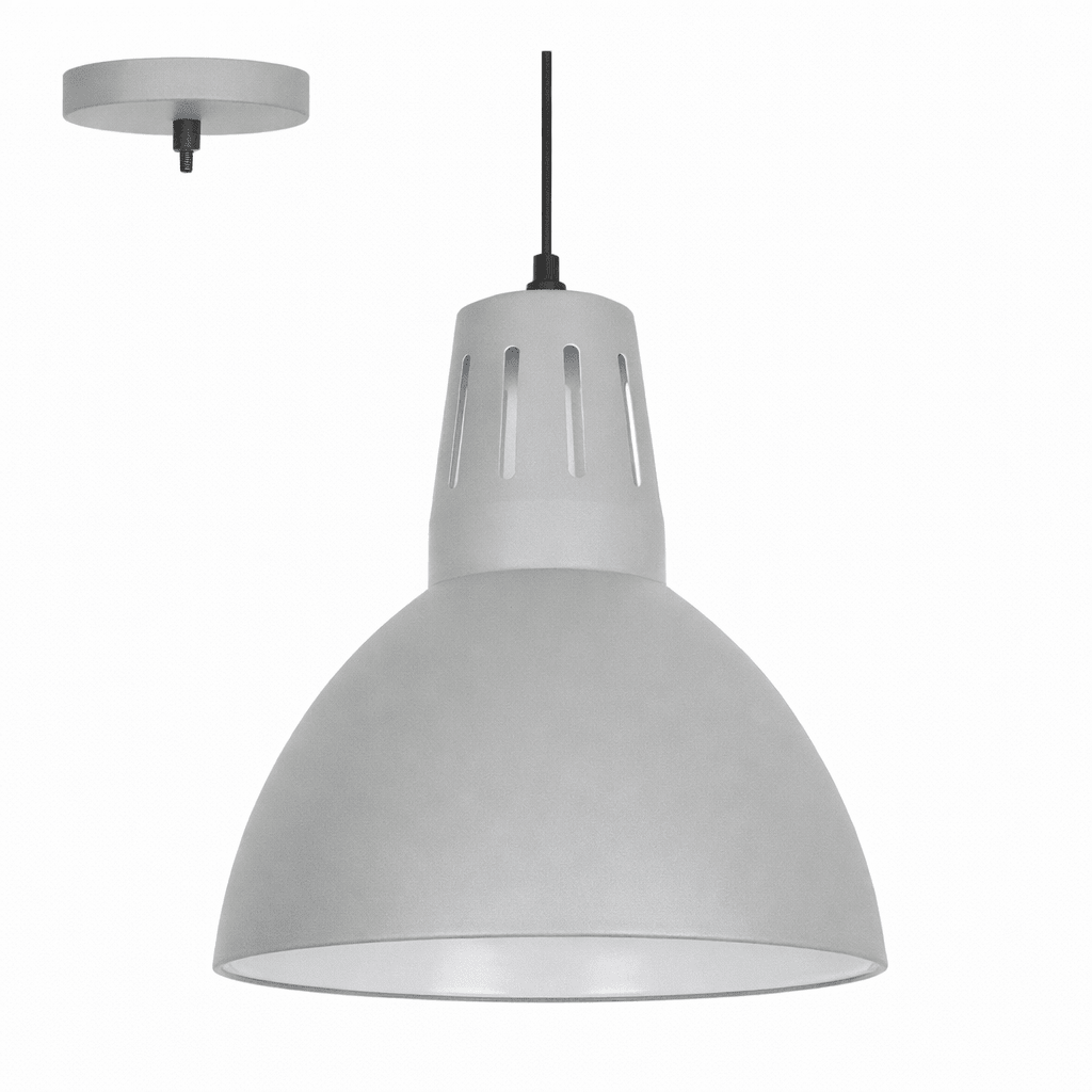 Gray pendant light on a white background
