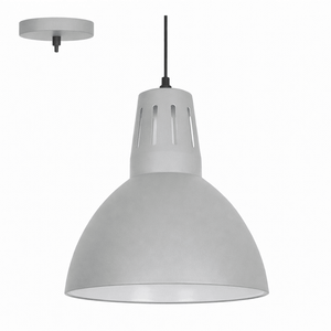Gray pendant light on a white background