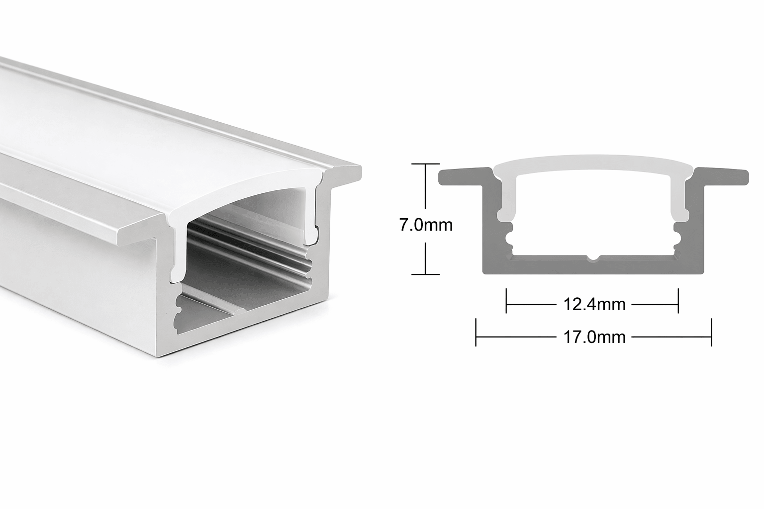 LED Extrusion with Frosted Cover - A4 Profile (3m Complete)