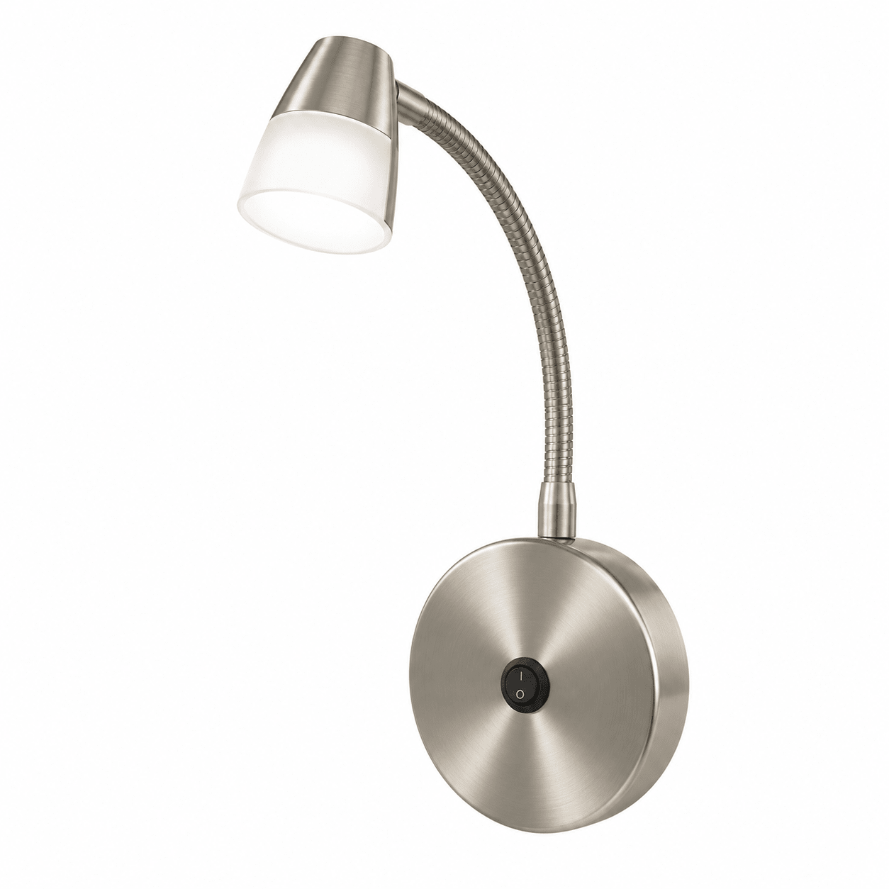Satin Chrome Indoor Wall Light with Switch and Adjustable Arm