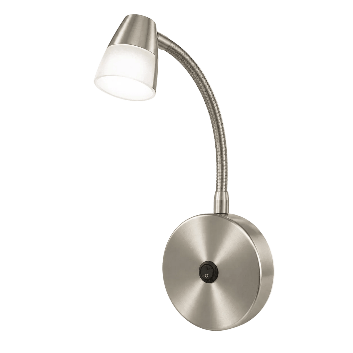 Satin Chrome Indoor Wall Light with Switch & Adjustable Arm