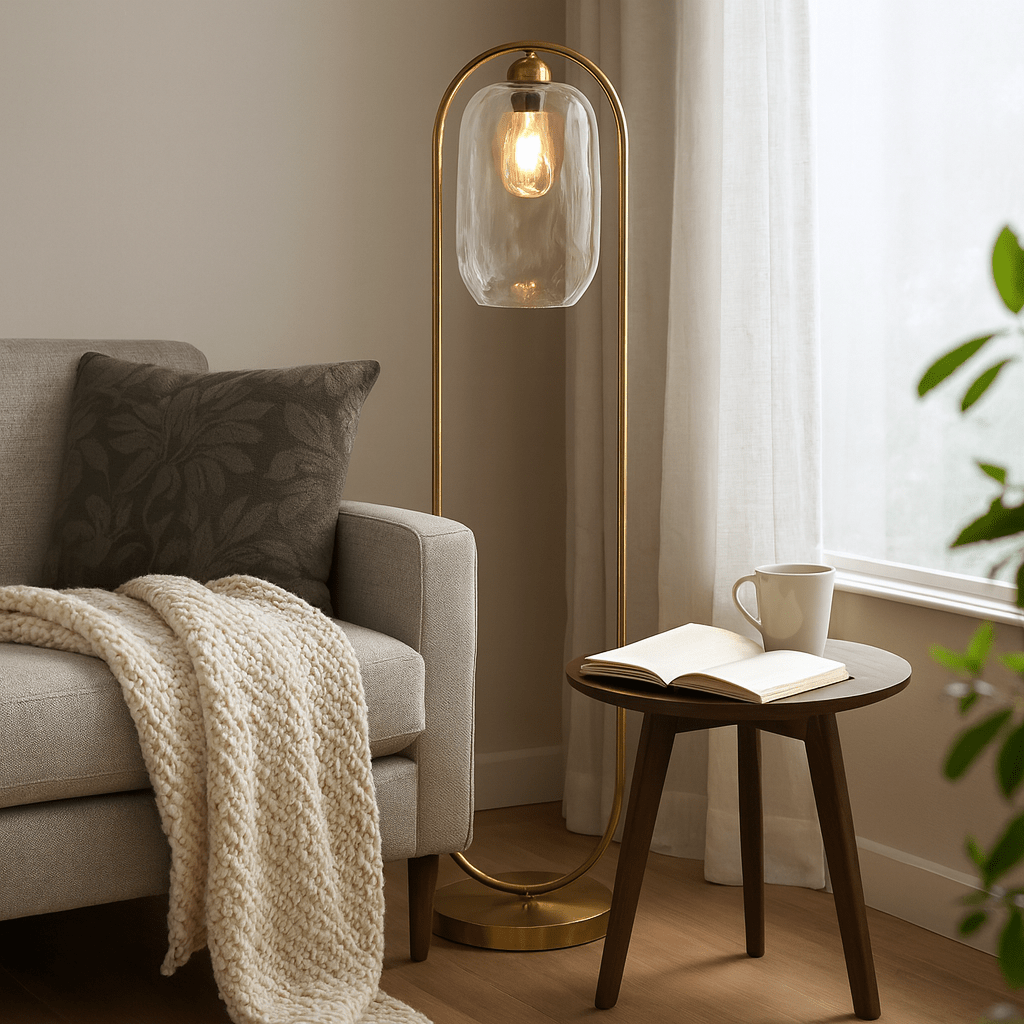 Strong Antique Brass Floor Lamp