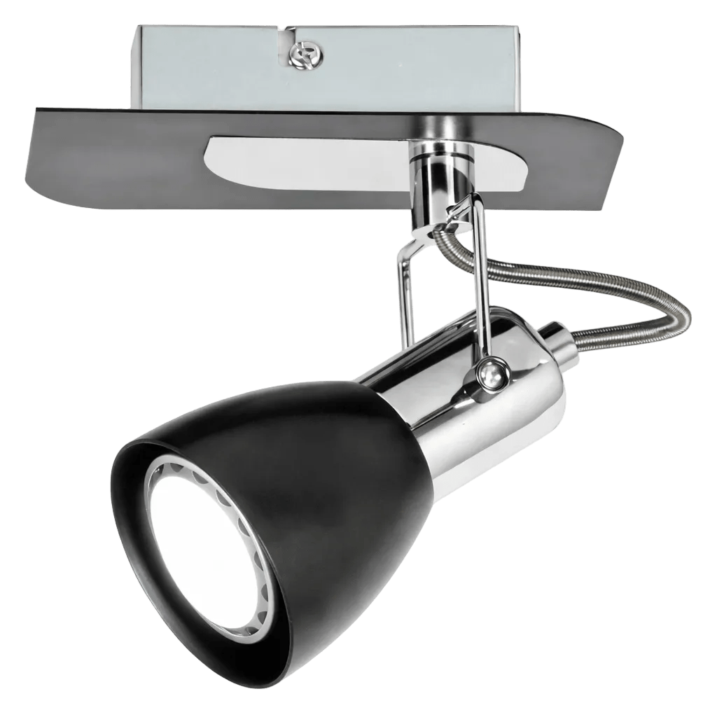 1 Light Polished Chrome & Black Spotlight
