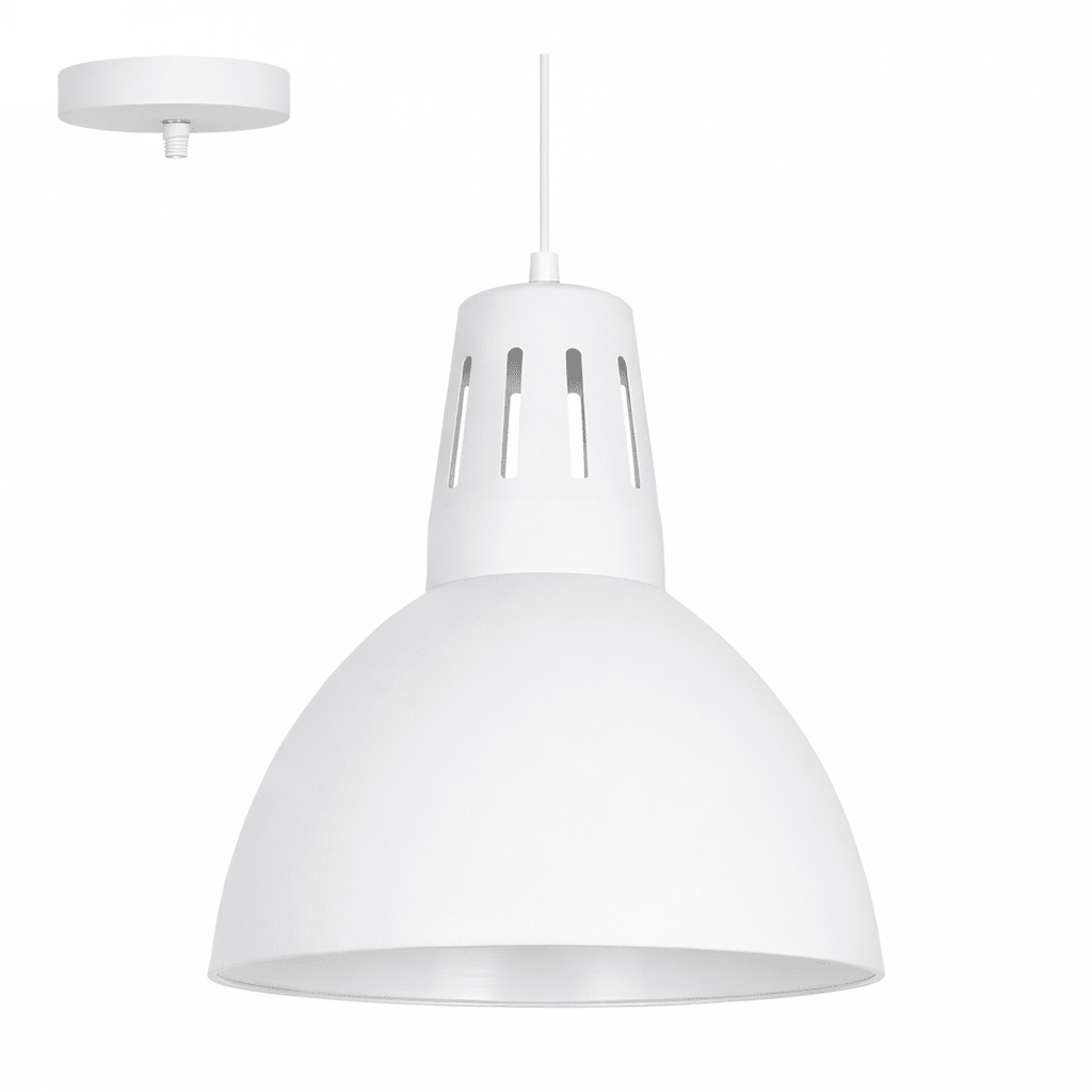 White pendant light on a white background