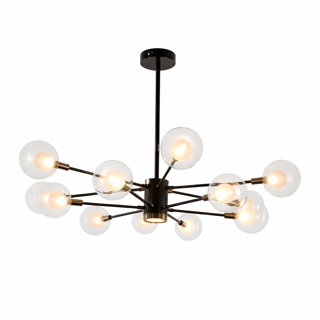 Issa 12 Light Black & Gold LED Chandelier