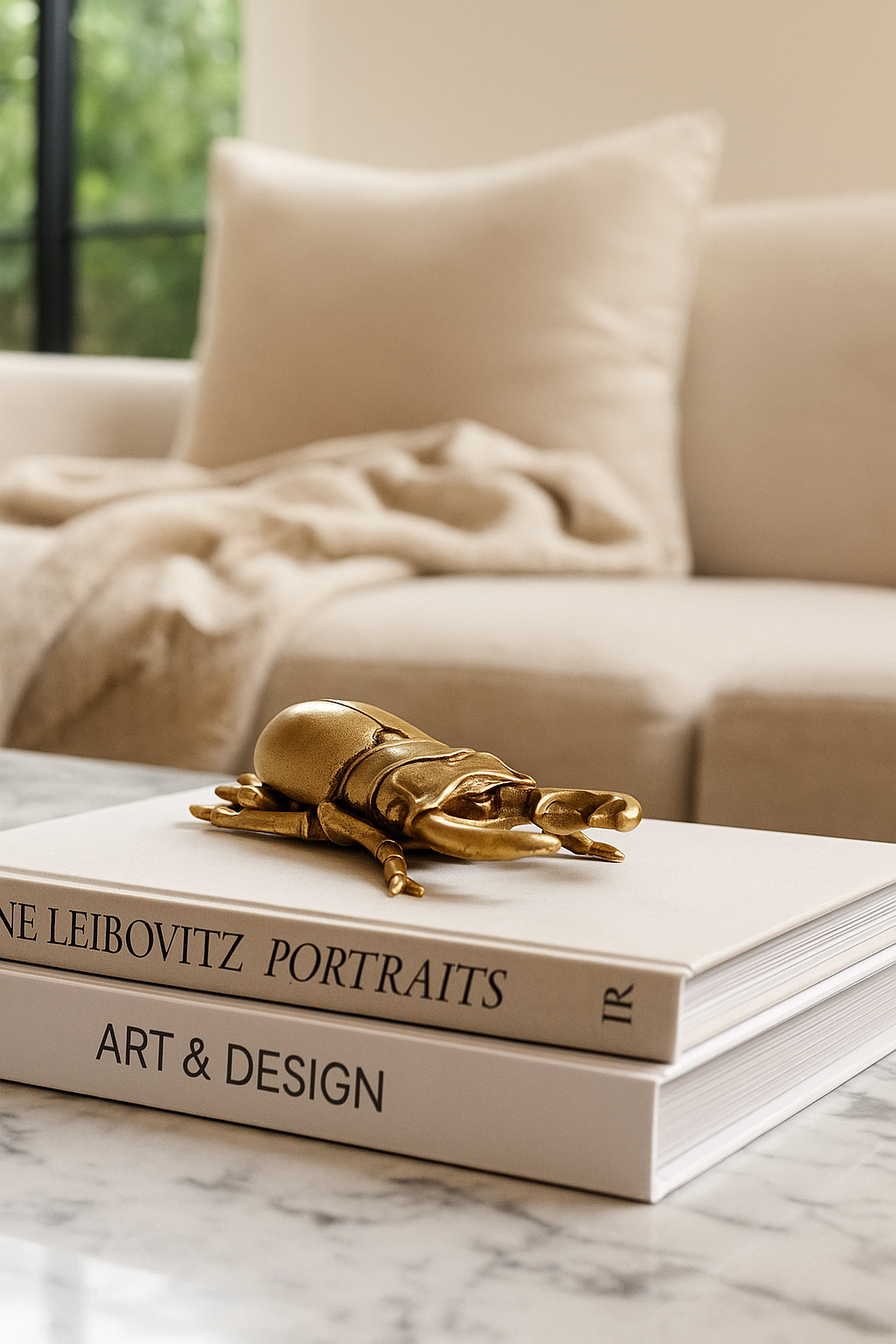 Gold Metallic Handcrafted Beetle Ornament