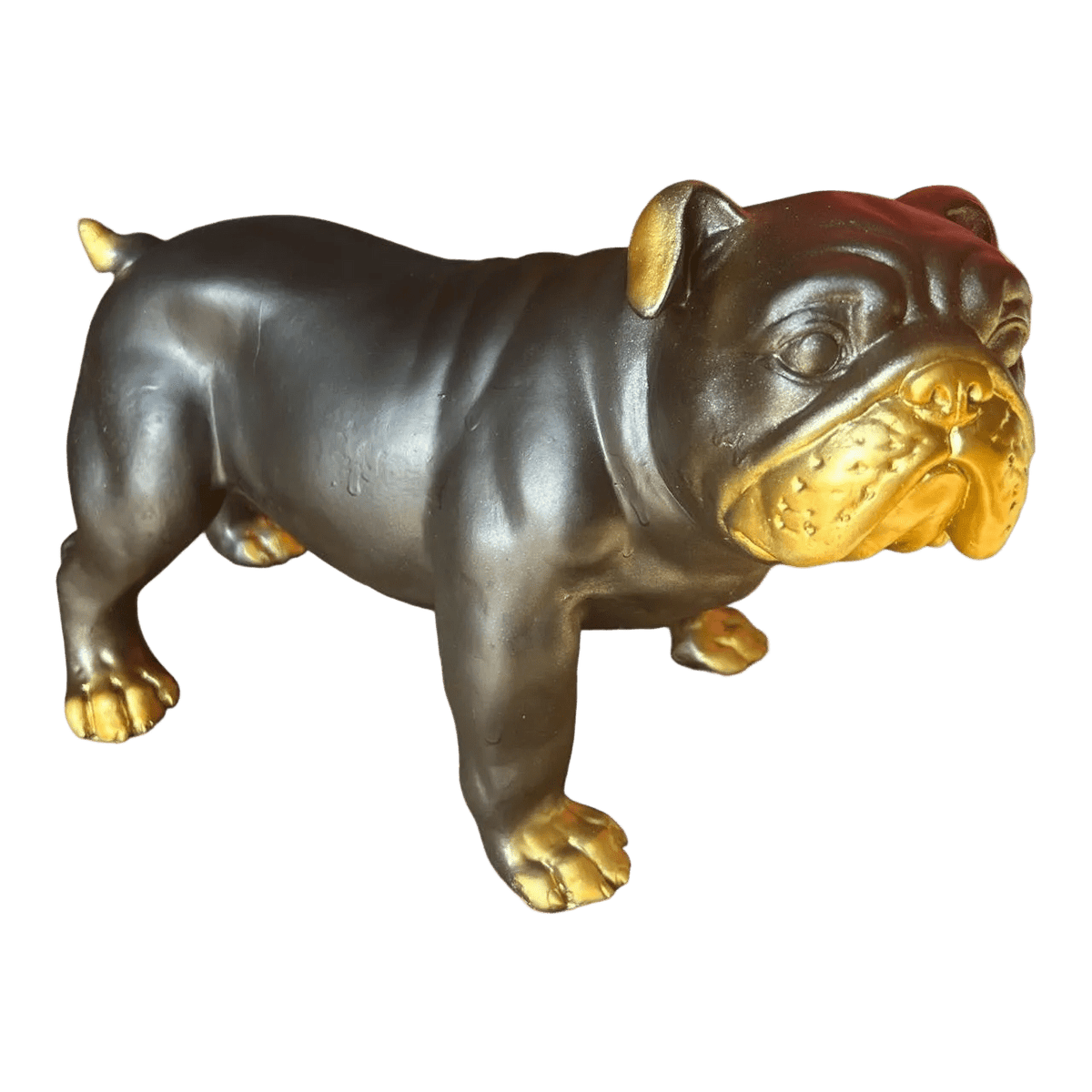 Decor Animal - Black Bulldog, Gold Snout & Feet