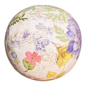 Decorative Ceramic Ball - Large Purple Flowers - Future Decor