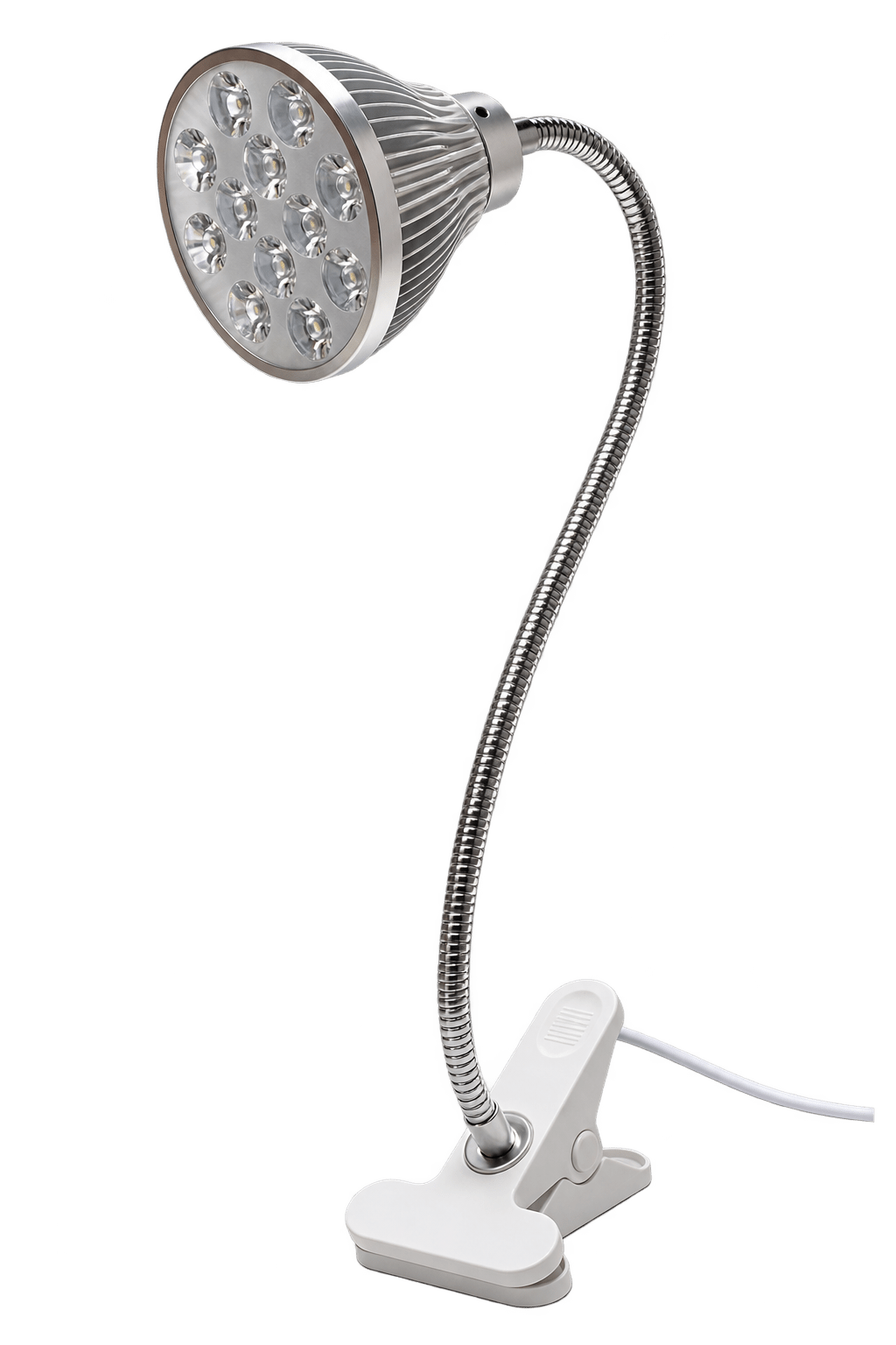 15W single-head desk-clamp LED grow light on a transparent background