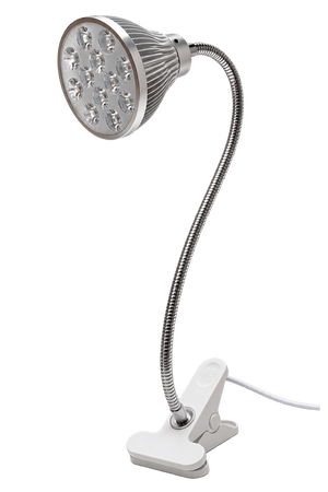15W single-head desk-clamp LED grow light on a transparent background