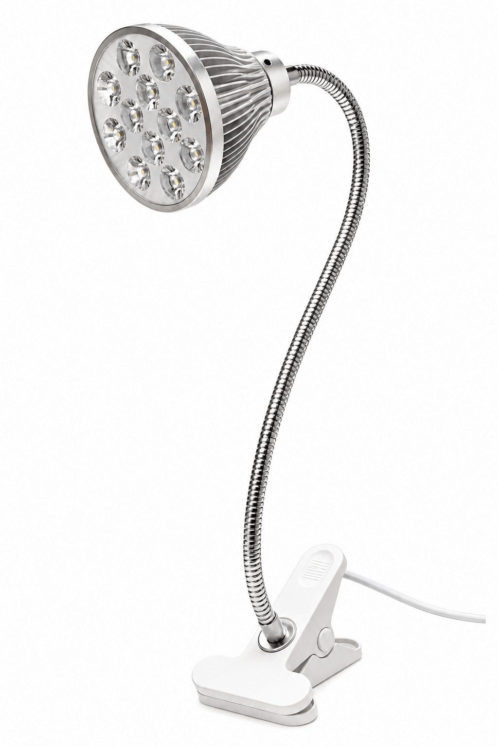 15W single-head desk-clamp LED grow light on a white background