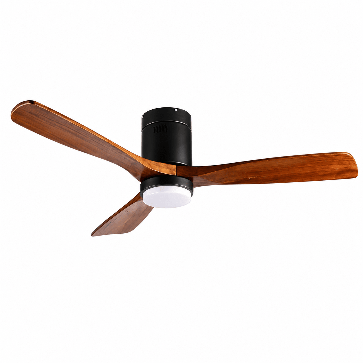 Fan-Fare Black & Walnut LED Ceiling Fan - Dimmable & CCT