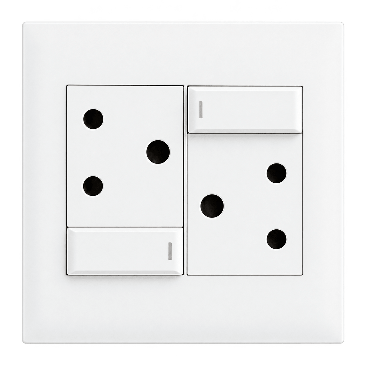 Double 16A RSA Socket with Switches – 4 x 4, transparent background