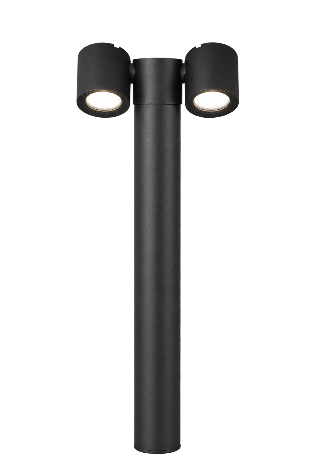 Double adjustable GU10 bollard on a transparent background
