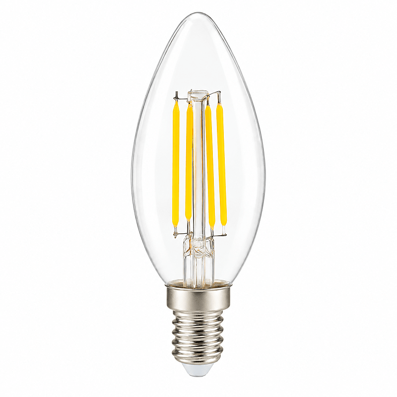 4W Dimmable Clear Candle Filament LED Bulb – E14, 6500K Daylight - additional product image