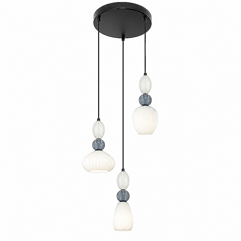 Ceramic Opal/Grey Cluster Pendant Light