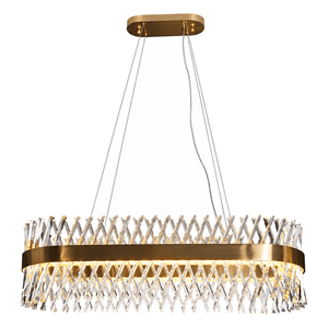 Oval & Gold Crystal Chandelier