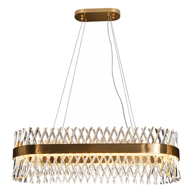 Oval & Gold Crystal Chandelier