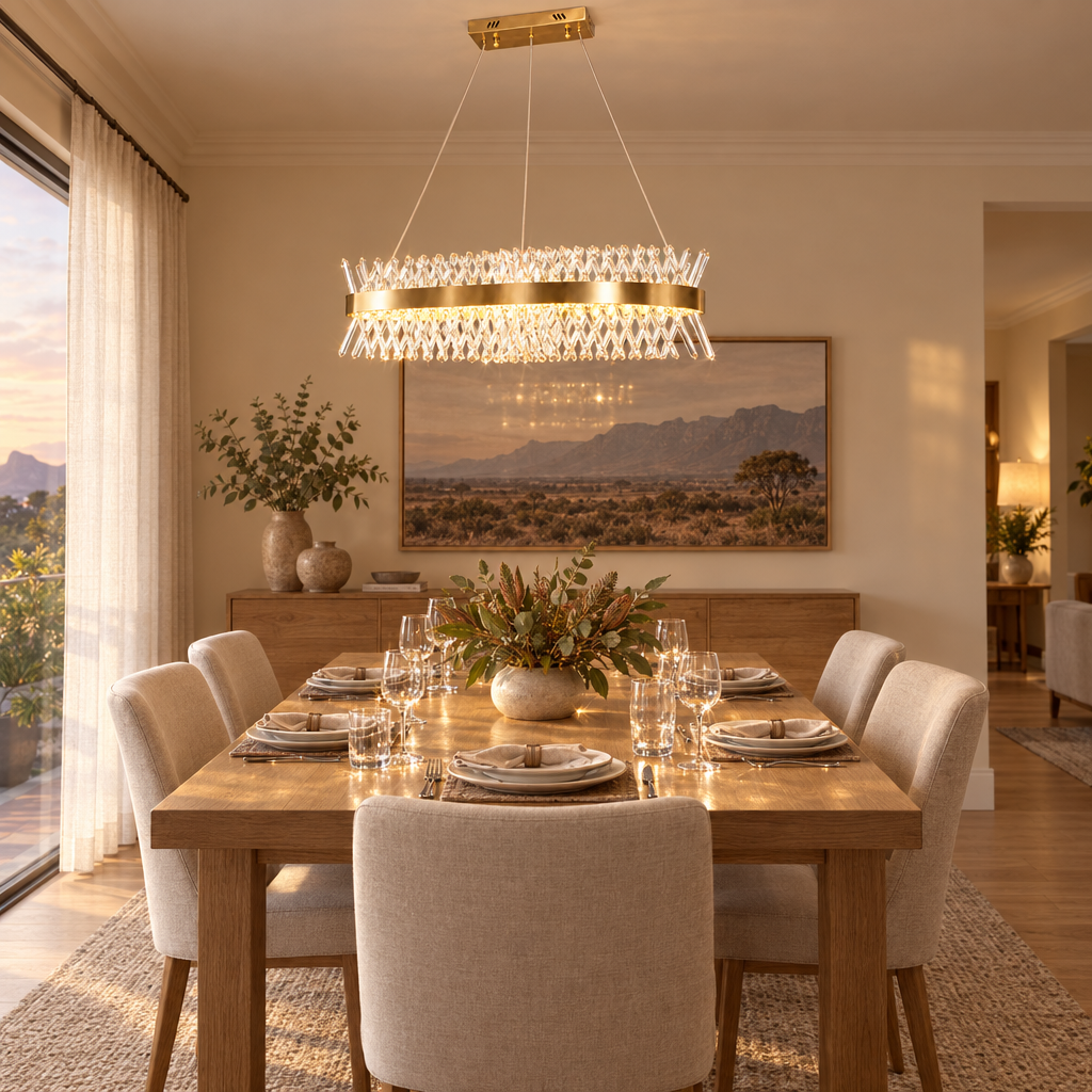 Wave Gold & Crystal Chandelier