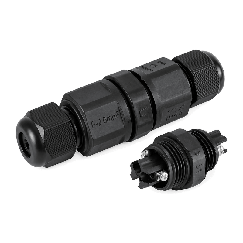 3 Pole IP68 Waterproof Cable Connector - 2 Pack