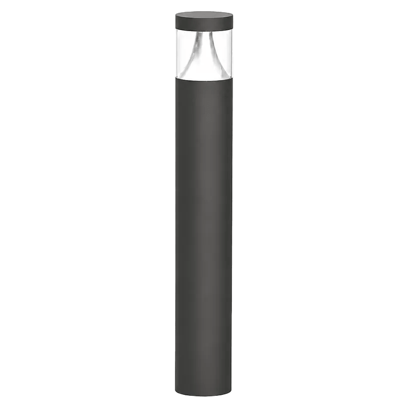 Cedarville LED bollard light with a sleek black finish and clear top, designed for outdoor pathways.