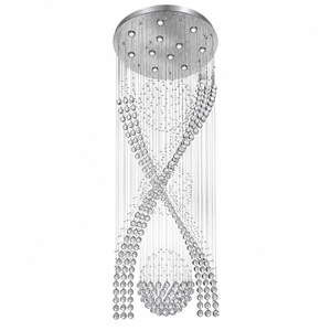 Stainless Steel & Crystal Chandelier