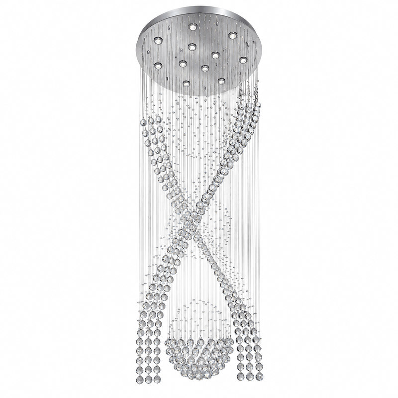 Stainless Steel & Crystal Chandelier