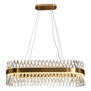 Oval & Gold Crystal Chandelier