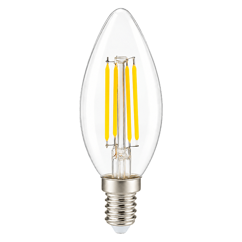 4W Dimmable Clear Candle Filament LED Bulb – E14, 6500K Daylight