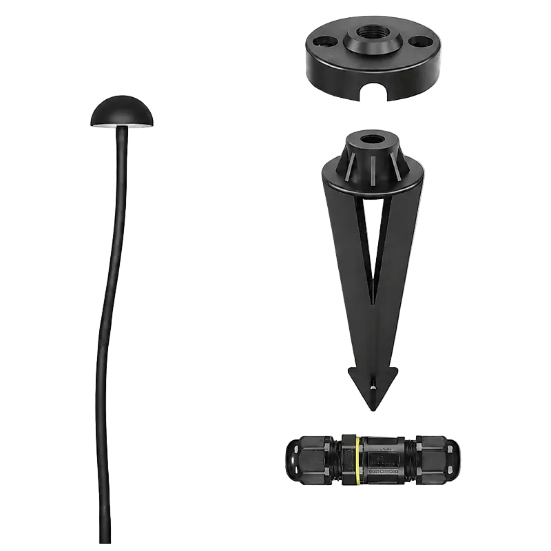 Warm White Black LED Outdoor Spike Light - 48V Pixie